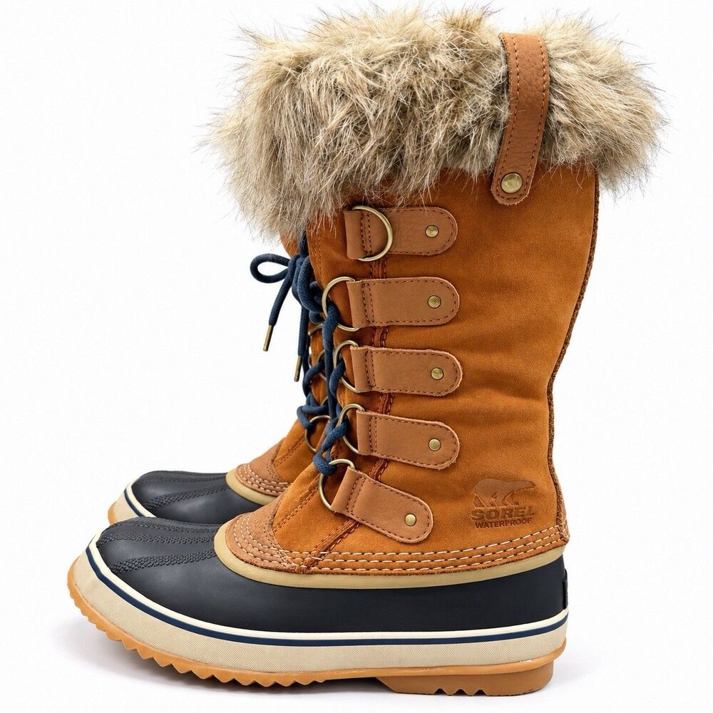 Sorel Joan of Arctic Womens 8.5 Brown Suede Waterproof Fur Winter Snow Boots